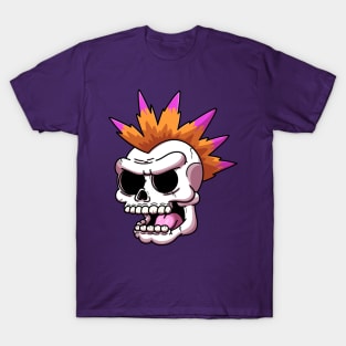 Cartoon Punk Rock Skeleton Head T-Shirt